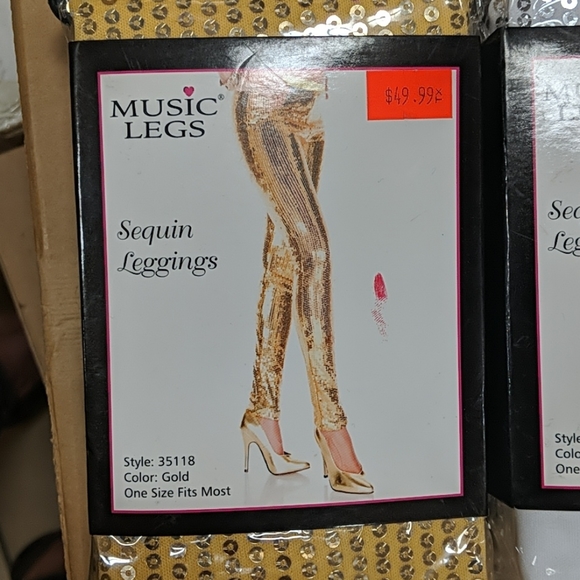 3 pairs of Music Legs sequin leggings - Picture 2 of 5